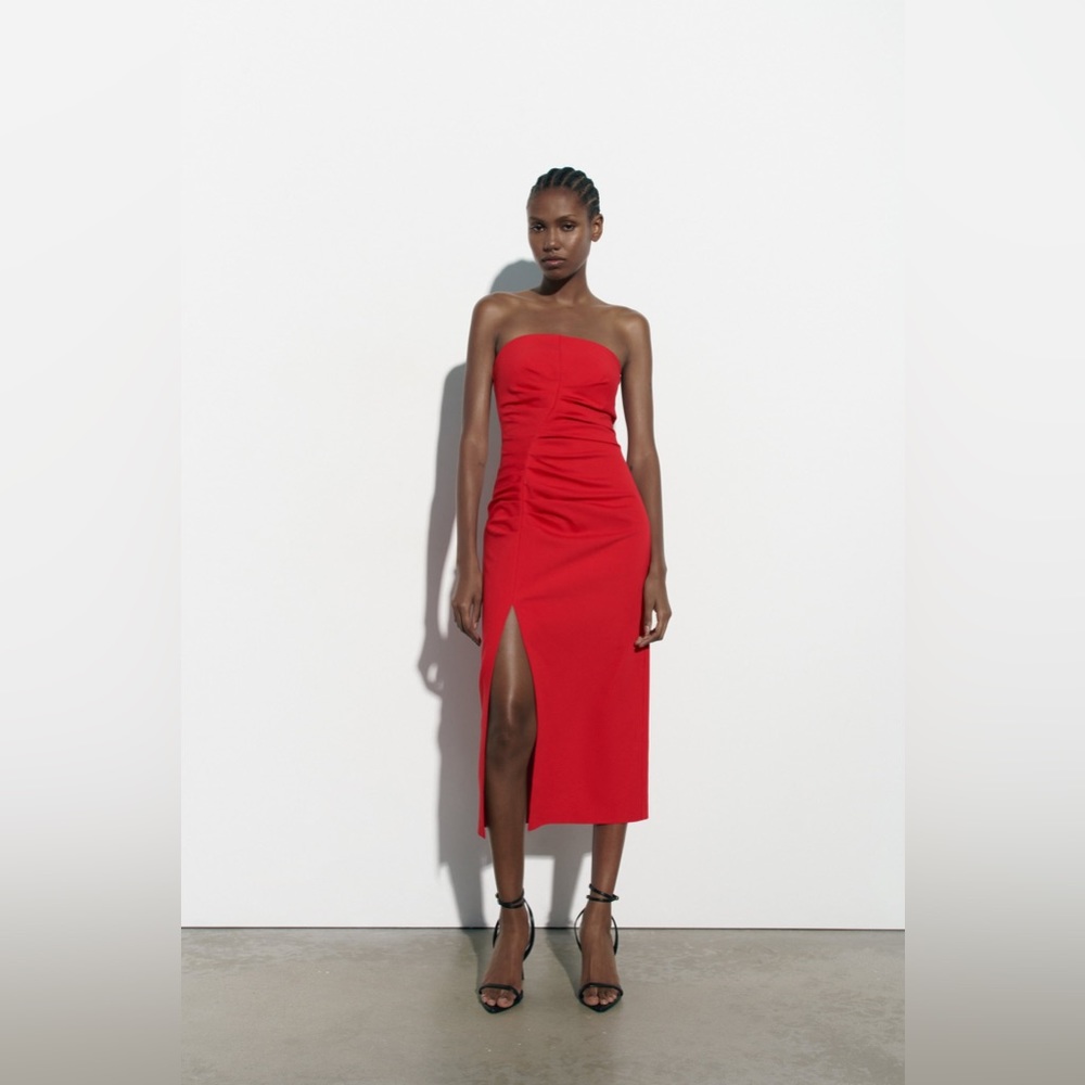 Zara Ruched Midi Dress